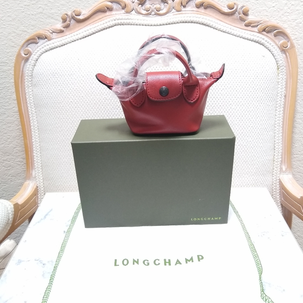 Longchamp Le Pilate Cuir Nano Crossbody Mini Bag in Sienne